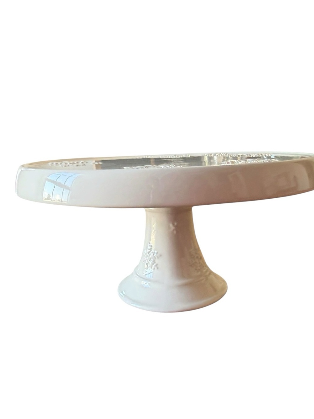 Hallmark White Ceramic Pedestal Cake Stand Wedding Birthday Display